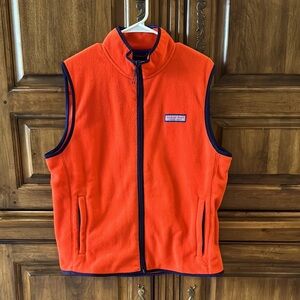 Vineyard Vines Orange/Navy Fleece Vest - NWOT - Medium